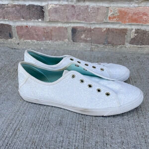 kate spade New York Women's Trista Glitter Low Top Sneakers Size 7.5 Bridal